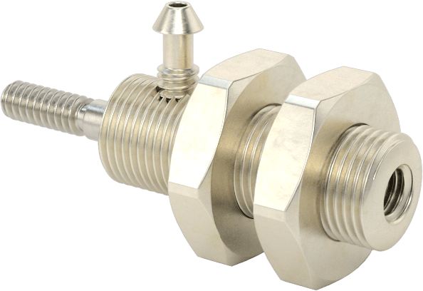 Minyatür Dişli Gövdeli Hava Silindiri, Çift Etkili, 1/4" Delik Çapı, 3/8" Dış Çap, 1/4" Strok Uzunluğu