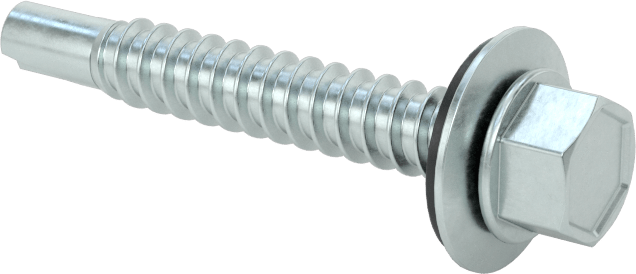 Metal için Pullu Delme Vidaları, Çelik, 12 Numaralı Boyut, 1-1/2" Uzunluk, 3 Numara Matkap Ucu — 1 1⁄2", Delme, No. 12