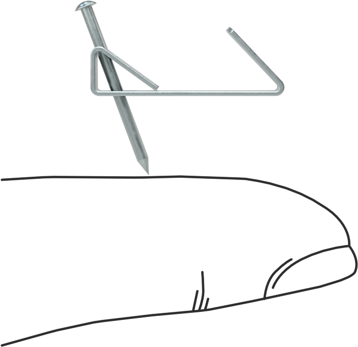 Çivili Kancalar, 1/8" Çıkıntı, 1/4" Genişlik x 1/2" Yükseklik