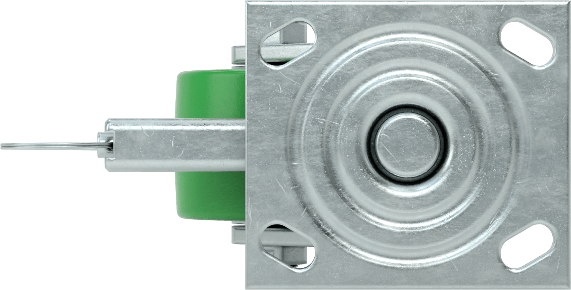 4-1/2" x 4" Montaj Plakalı Samson Tekerlek, Döner Kilitli ve 3-1/4" Çaplı 95A Poliüretan Tekerlekli Döner