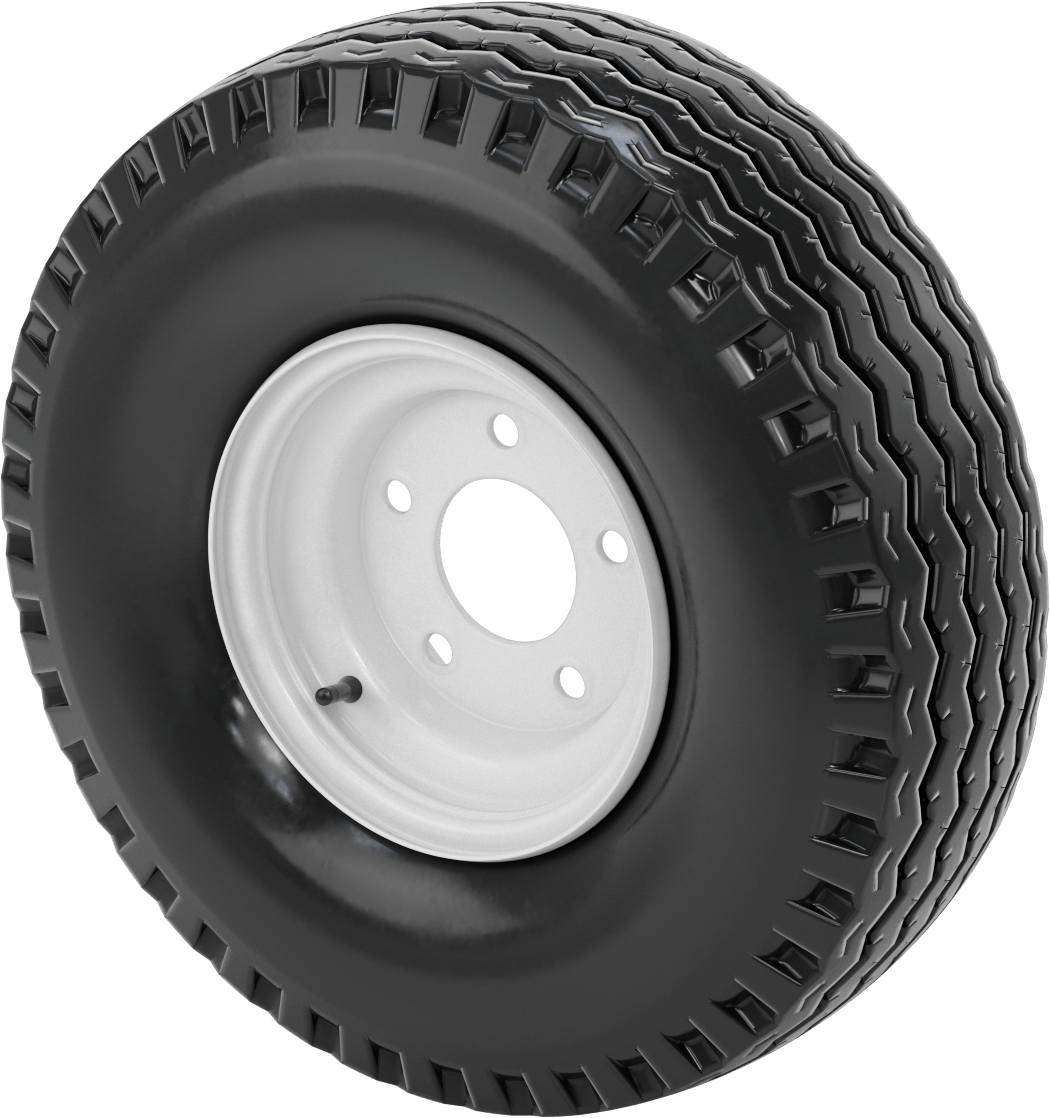 Otoyol Kullanımı için Çelik Göbekli Pnömatik Römork Tekerleği, 5 Montaj Deliği, 18-1/8" Çap, 715 lbs. @ 50 PSI Tekerlek Başına — 18 1⁄8",…