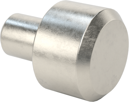 Presle Takılan Yerleştirme ve Destek Düğmesi, Paslanmaz Çelik, 3/8" Çap, 1/4" Uzunluk