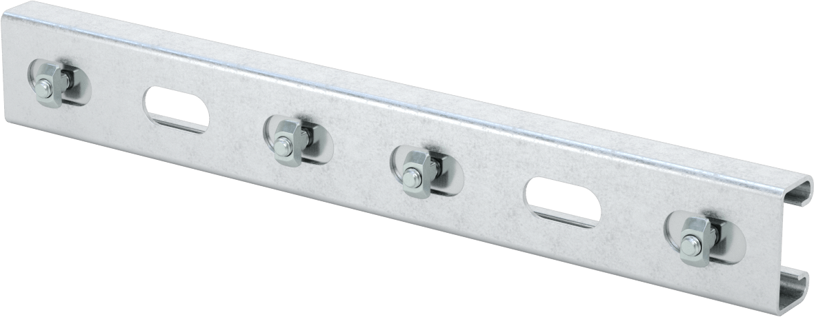 T-Yivli Çerçeveleme için Strut Kanalı, Düşük Profil, Alüminyum, 1.5" ve 40 mm Yüksekliğinde Ray için, 1 fit Uzunluk