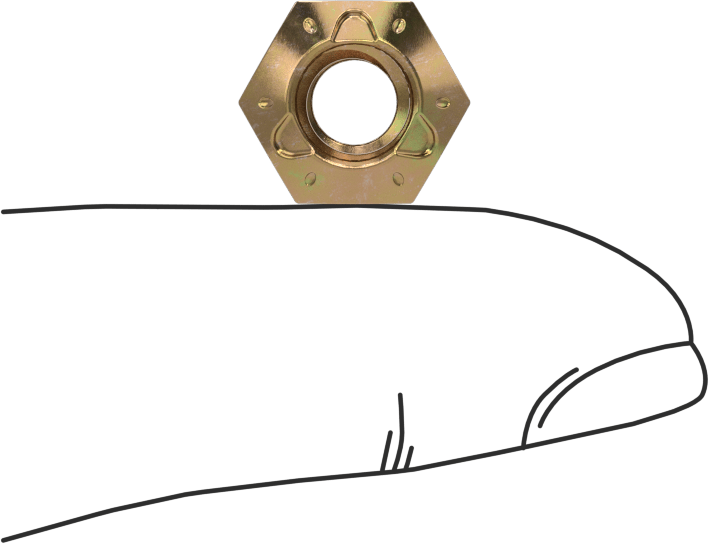 Top-Lock Deforme Edilmiş Dişli Kilit Somunu, Sarı Kromat Kaplı C Sınıfı Çelik, 1/4"-20 Diş Boyutu
