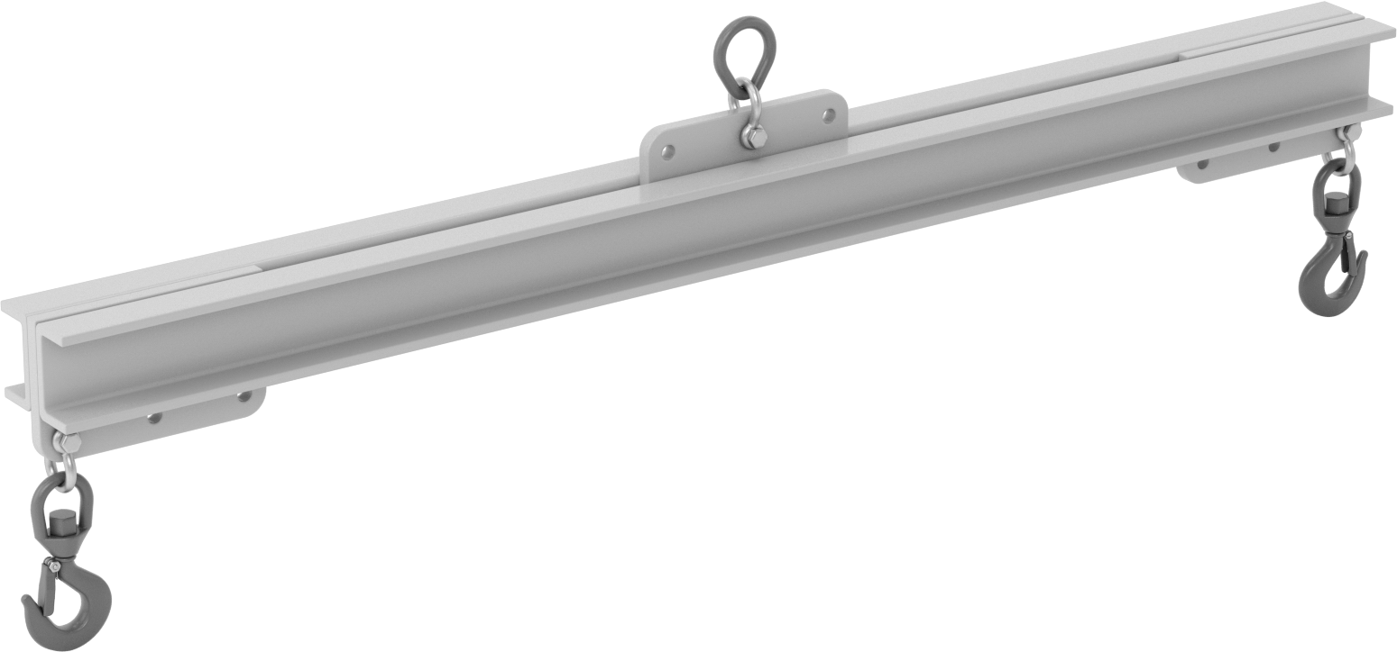 Fiberglas Kaldırma Kirişi, Kilitleme Kancalı, 1000 lbs. Kapasite, 36"-48" Açıklık