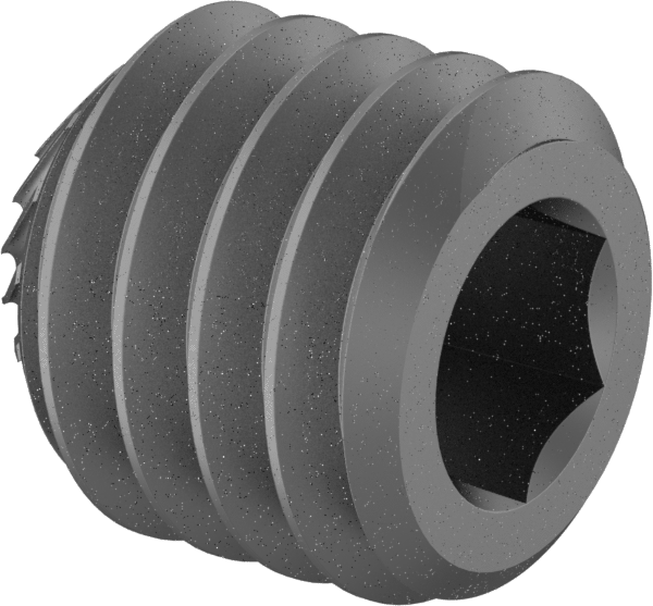 Tırtıklı Kilitli Çukur Uçlu Setskur, Alaşımlı Çelik, M3 x 0.5 mm Dişli, 3 mm Uzunluk