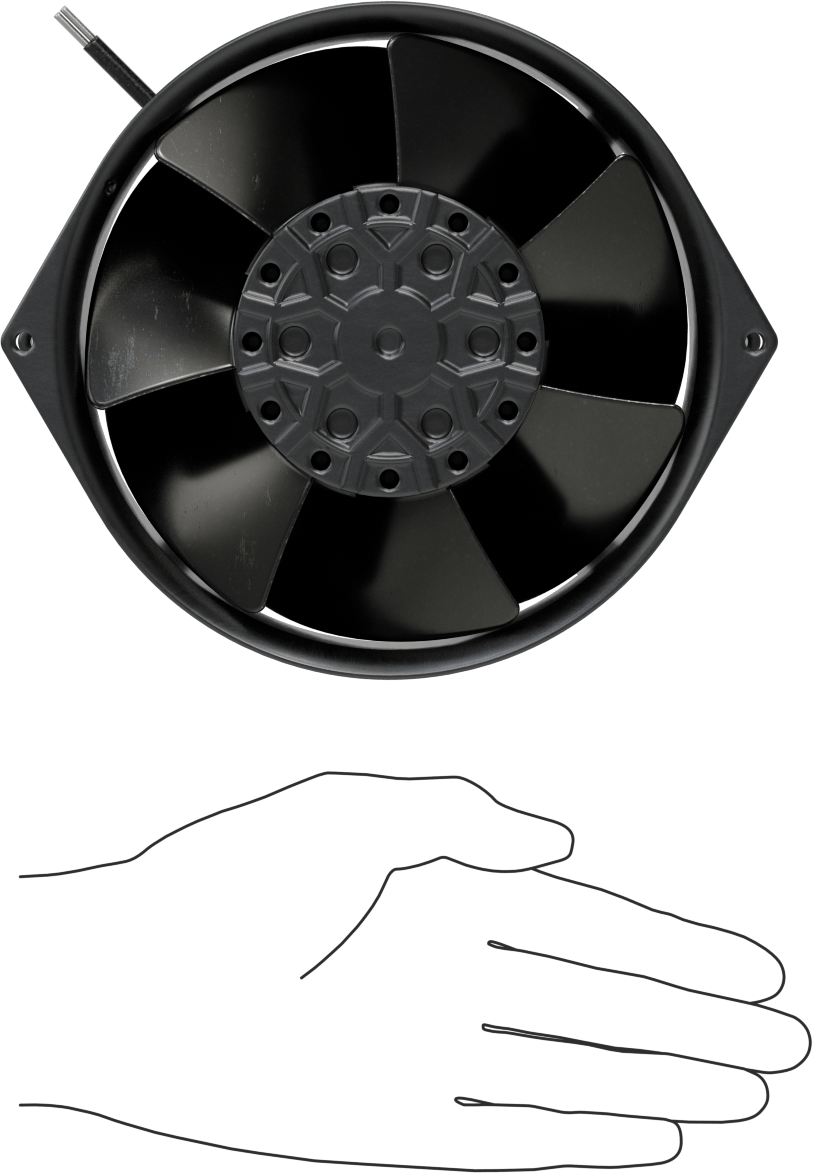 Yüksek Sıcaklık Ekipman Soğutma Fanı, Faston Terminaller, 115V AC, 150 mm Yuvarlak