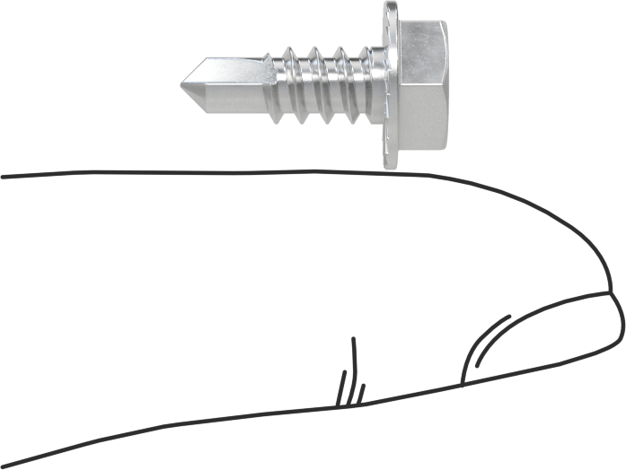 Alüminyum Altıköşe Başlı Delme Vidaları, Alüminyum için, 10 Numaralı Boyut, 1/2" Uzunluk