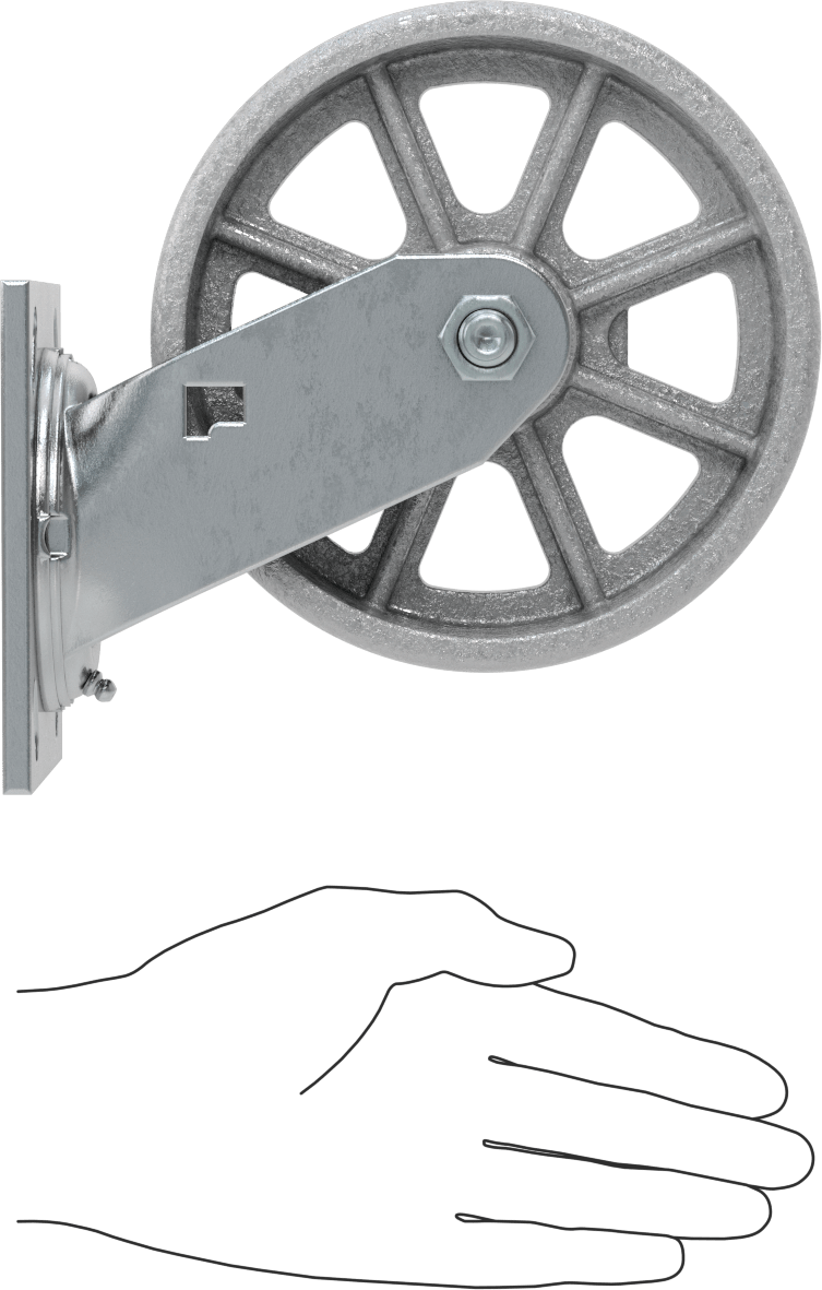 4-1/2" x 4" Plakalı Yüksek Kapasiteli Spartan Tekerlek, 6 inç Çapında Korumalı Yataklı Metal Tekerlekli Döner Ayak