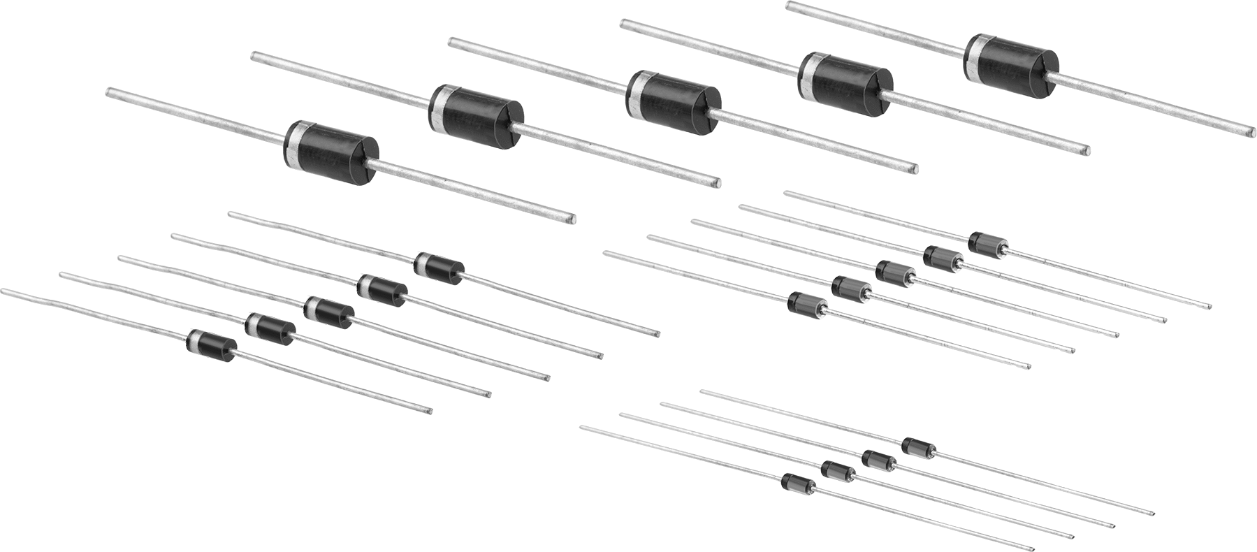 Diyot Çeşitleri, Standart, Schottky ve Zener, 3.3V DC-1000V DC, 390 Parça — 1N4001, 1N4004, 1N4007, 1N4148, 1N4728A, 1N4729A, 1N4730A, 1N…