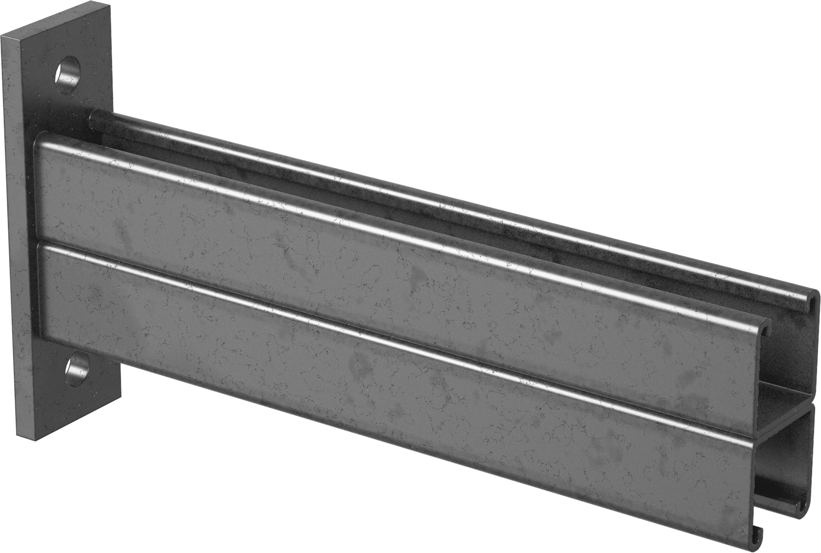 Montaj Plakalı Strut Kanalı, Sırt Sırta, Yeşil Toz Boyalı Çelik, 1 Fit Uzunluğunda