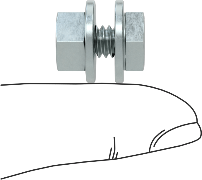 Somun ve Pullu 5 Sınıfı Çelik Altıköşe Başlı Vidalar, Orta Mukavemetli, 1/4"-20 Diş Boyutu, 1/2" Uzunluk