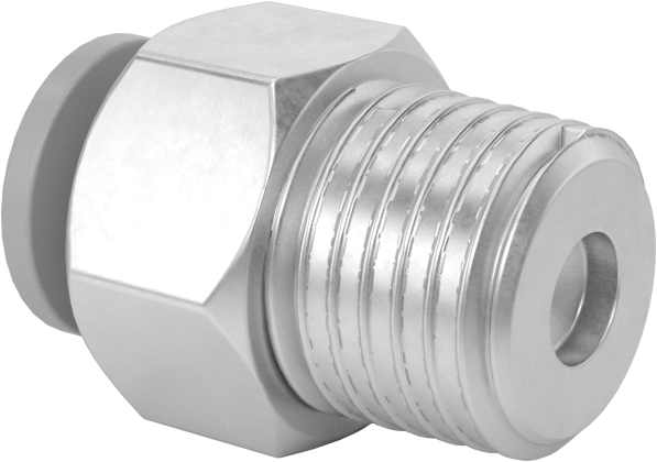 Bas-Bağlan Pirinç Gövde Delikli Vana, 1/4 NPT Erkek, 1/4" Boru Dış Çapı için, 0.016 inç Çap