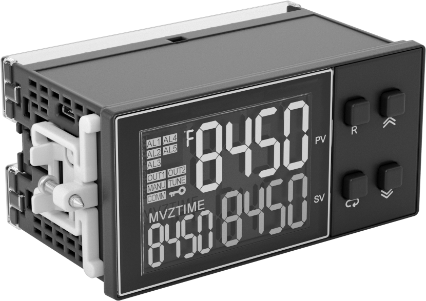Otomatik Ayarlı Sıcaklık Kontrol Cihazı, 1 Katı Hal Rölesi Isı Çıkışı, 1-3/4" Yükseklikte Kesik — 1⁄8, Celsius, Fahrenheit, 1