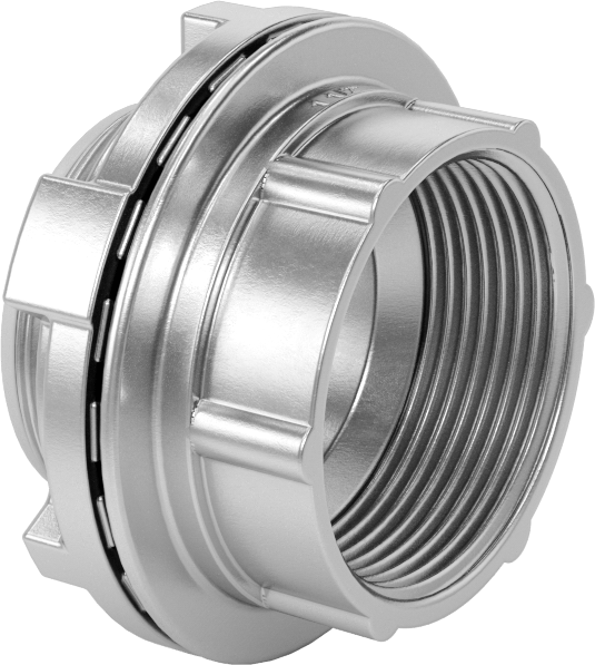 Orta ve Kalın Cidarlı Çelik Kanal için 1-1/2 NPT Dişi x 1-1/2 NPSM Erkek Düz — Adaptör, Konektör, Çinko Alaşımı, Düz