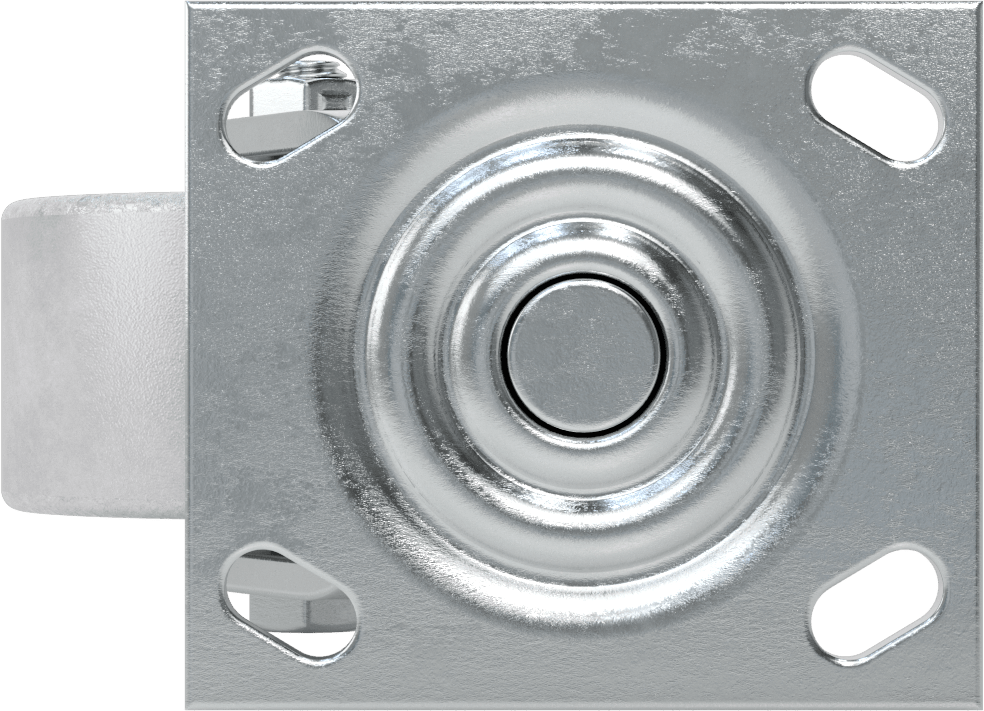 4-1/2" x 4" Plakalı Yüksek Kapasiteli Spartan Tekerlek, 4" Çaplı Korumalı Rulmanlı Metal Tekerlekli Döner