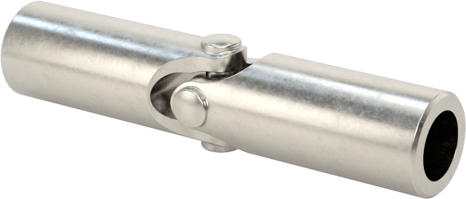 Hassas Tekli U-Mafsal, Rulmanlı Mafsal, 3/16" Çap x 7/16" Derinlikli Mil için — Tekli, Yaylı Pim, 303 Stainless Steel, Stainless Steel