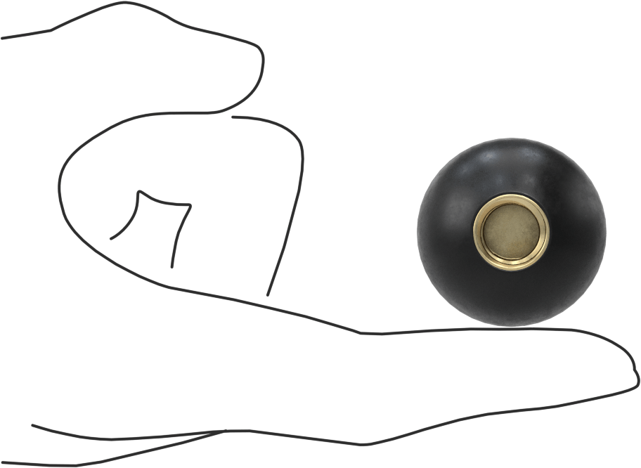 Rahat Tutuşlu Kauçuk Top Düğme, 1/2"-13 Dişli Delikli, 1-3/8" Baş Çapı