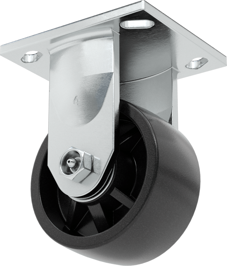 4-1/2" x 4" Montaj Plakalı Samson Tekerlek, 4" Çapında Polipropilen Tekerlekli Sert, Açık Rulman — 4", Levha, 2"