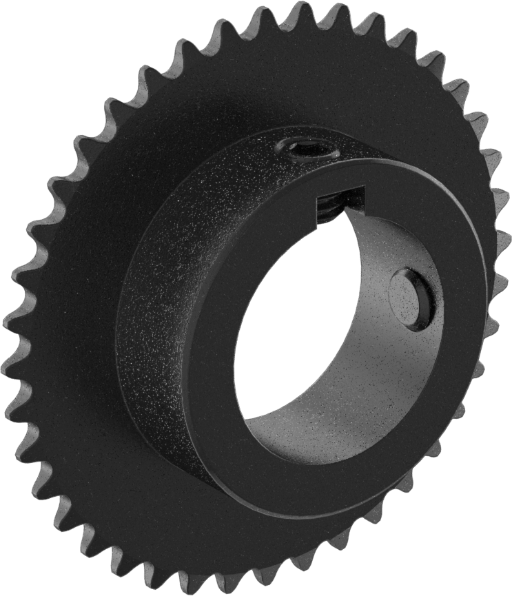 Çelik Tek Sıralı Dişli, ANSI 25 Makaralı Zincir ve 1-3/8" Mil Çapı için, 40 Diş