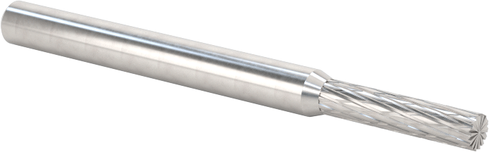 1/8" Çaplı Şaftlı Karbür Freze Ucu, Düz Kesici Silindir, Ticaret No. Sb-42, Çift Kesimli Diş — Silindir, 1⁄8", 3⁄32"