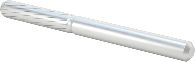 Yüksek Hızlı Çelik Frez, 1/8" Çapında Şaftlı, Yuvarlak Silindir, 1/8" Baş Çapı