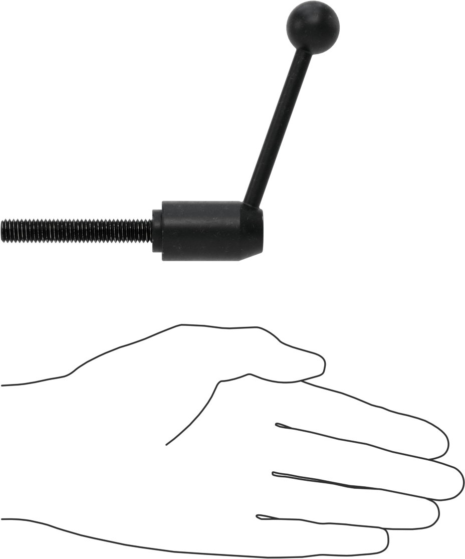 Çelik Ayarlanabilir Tutamak, 3/8"-16 Dişli 2-3/8" Uzunlukta Saplama, 2-15/16" Çıkıntı