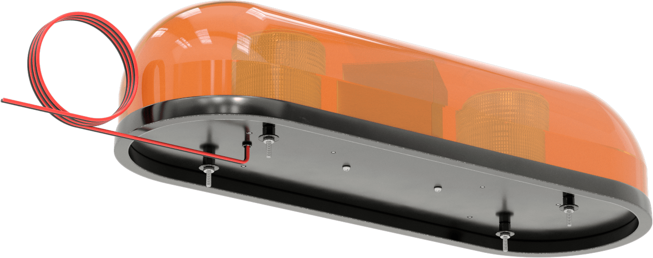 Yüzeye Monte Stroboskop Işık Çubuğu — 12V DC ila 24V DC, Kehribar, Xenon