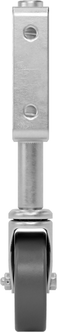 T-Yivli Çerçeve Tekerleği, Uzatılmış Yan Montaj, 45 mm Yüksekliğinde Ray, 3" Poliüretan Tekerlek