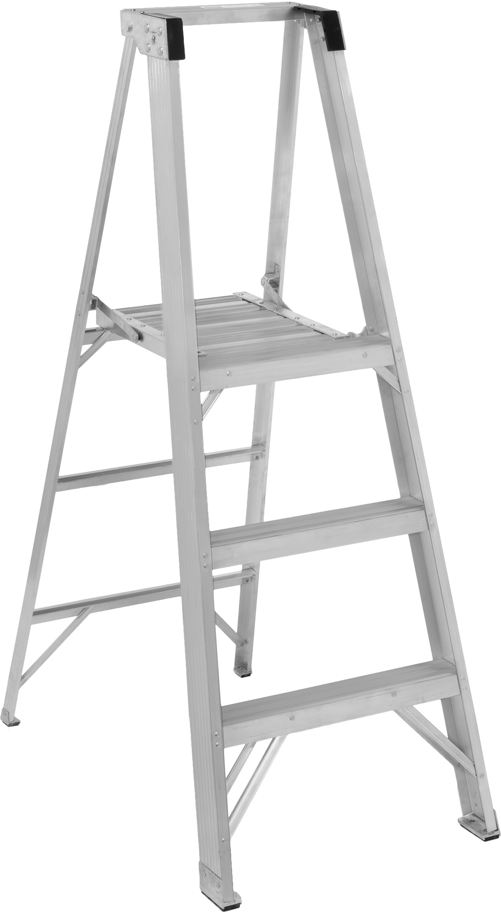 Alüminyum Platformlu Basamaklı Merdiven, Tip 1A, 300 lb. Kapasite, 5 Fit Yüksekliğinde x 23" Genişliğinde x 36" Derinliğinde Toplam — 3 f…