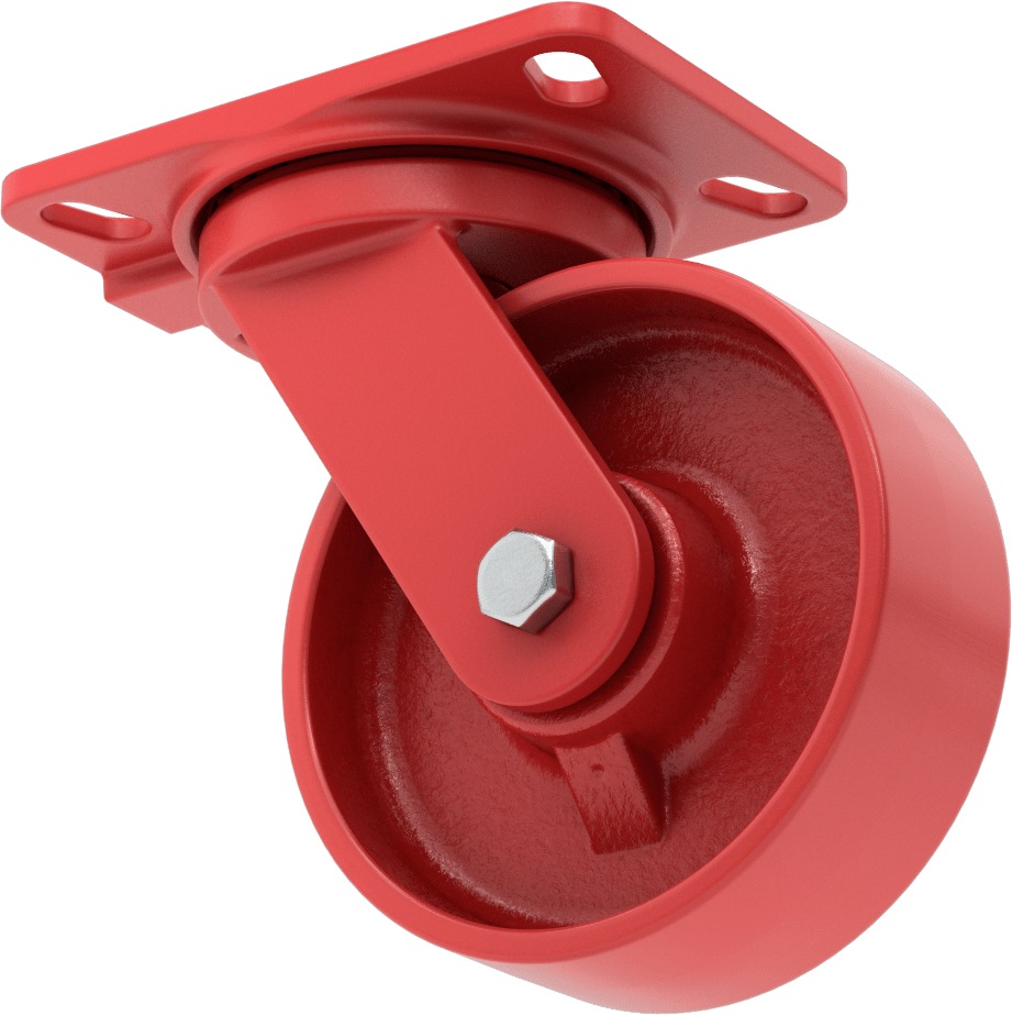 6-1/2" x 4-1/2" Plakalı Yüksek Kapasiteli Kingston Tekerlek, 6" Çaplı Metal Tekerlekli Döner Tekerlek