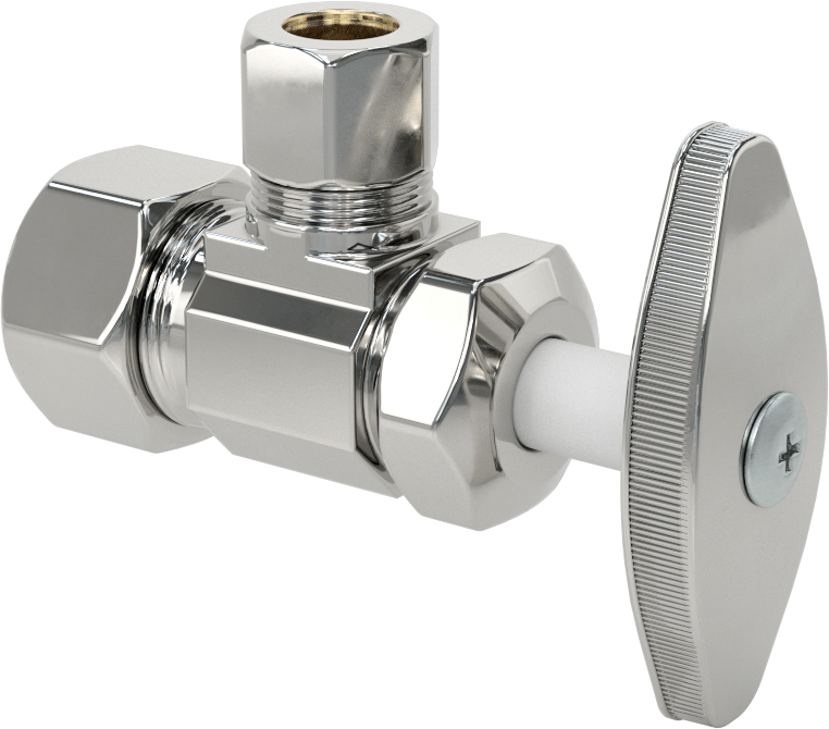Sıhhi Tesisat Armatürleri için Kesme Vanası, 5/8" Dış Çaplı Girişli ve 3/8" Dış Çaplı Çıkışlı Dirsek