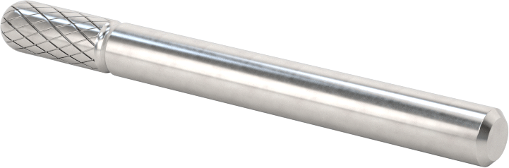 3/16" Çaplı Şaftlı Karbür Freze Ucu, Yuvarlak Silindir, Anma Numarası SC-81, Çift Kesimli Diş