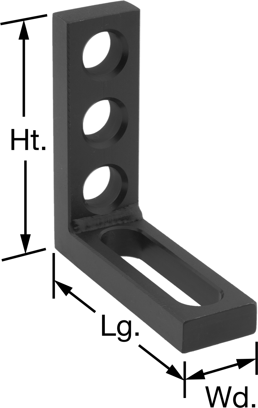 Kaynak Fikstür Masası için 3-5/8" Uzunluk x 3-5/8" Yükseklik Dik Açı Braket — Dik Açı Braket, Çelik, Kaynak