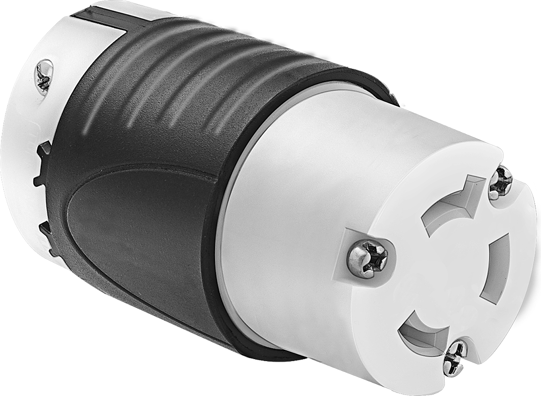 Döndürerek Kilitleme Konektörü, Üç yuvalı dişi priz, Topraklanmış, NEMA L8-30 — 480V AC, 30A, Dişi