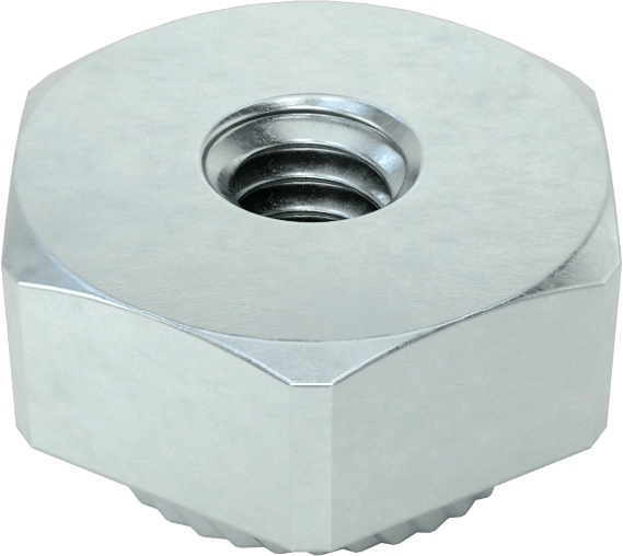 Çinko Kaplı Çelik Sac Metal için Presle Takılan Somun, Altıköşe Başlık, M2 x 0.4 mm, 1 mm Minimum Panel Kalınlığı için