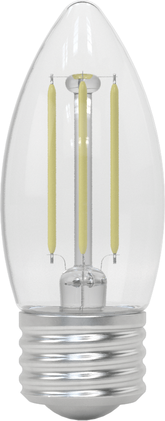 Vidalı Taban Ampul, B10, 120V, 60W Eşdeğeri, LED — Vidalı, Orta (Standart Ev Kullanımı), 120V AC