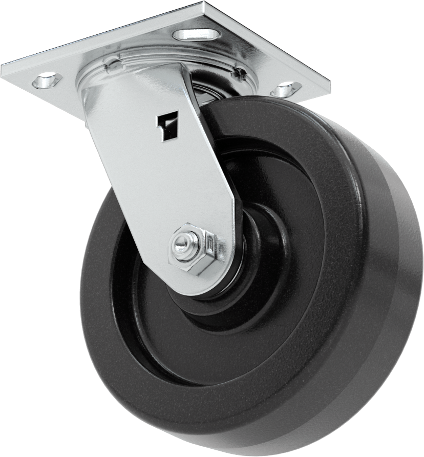 4-1/2" x 4" Plakalı Yüksek Kapasiteli Spartan Tekerlek, 6 inç Çapında Korumalı Rulmanlı Fenolik Tekerlekli Döner Tekerlekli Sandalye