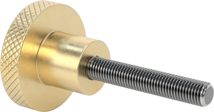 Pirinç Topuz, 5/16"-24 Dişli 1-3/4" Uzunlukta Saplamalı, 1-1/2" Başlık Çapı