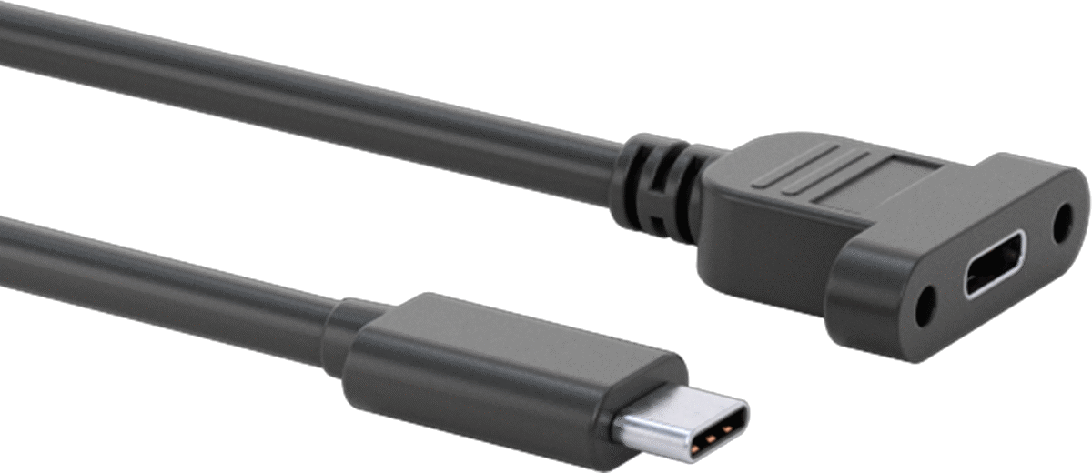 Panele Monte USB Kablosu, USB 2.0, 2 Montaj Deliği ile C Fiş x C Soket, 1.5' Uzunluk