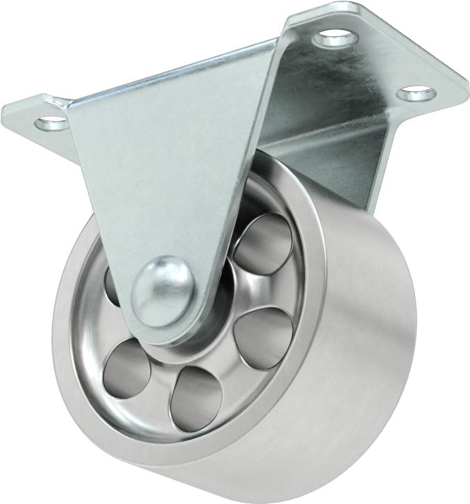 Cart-Smart Tekerlek, 2" Çaplı Metal Tekerlekli Sert — Levha, 2", Demir