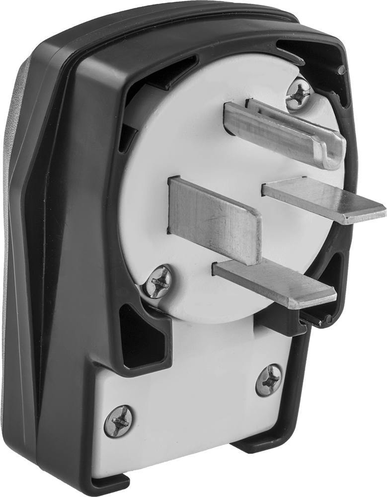 Premium Düz Bıçaklı Konektör, Dört Kanatlı Erkek 90 Derece Dirsek Fişi, NEMA 15-50 — 250V AC, Erkek, 50A