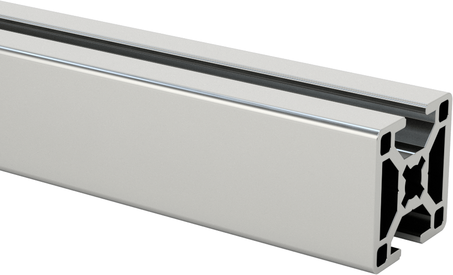 T-Yivli Çerçeve, Tek Sıralı 2 Yuvalı Ray, Gümüş, 30 mm Kare, İçi Boş