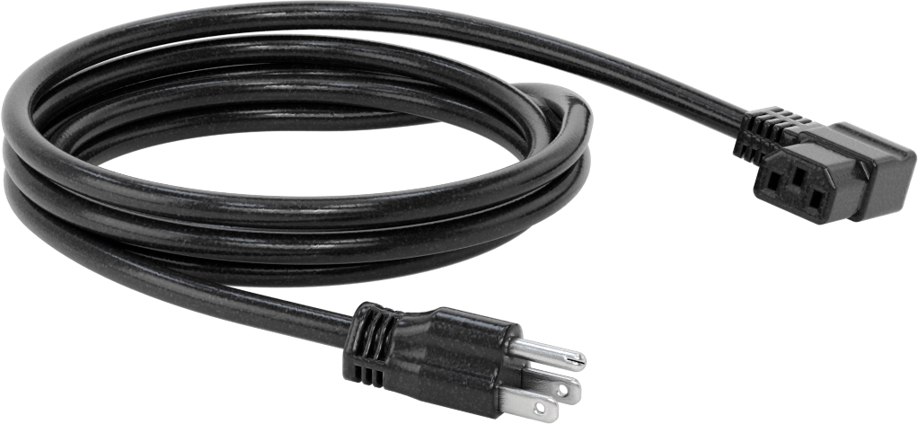 Elektronik Ekipman Güç Kablosu, NEMA 5-15 Fiş x 90 Derece Dirsek IEC C13 Priz, 6.5' Uzunluk