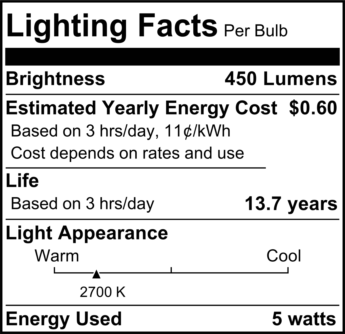 Vidalı Orta Boy Tabanlı Ampul, 40W Eşdeğer Akkor, 2700K, LED, Kısılabilir, Şeffaf
