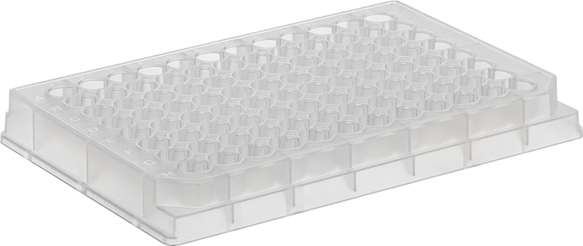 Steril Kuyucuk Plakası, 0.45 ml Kapasiteli V Tabanlı Yuvarlak Çukurlar