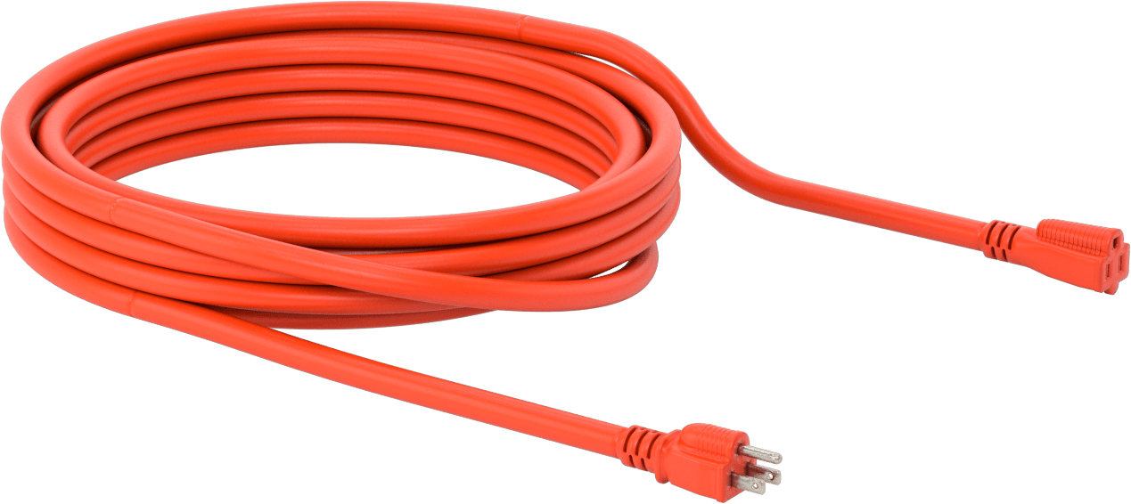 Aşınmaya Dayanıklı Uzatma Kablosu, Düz NEMA 5-15 Fiş x Soket, 25 Fit Uzunluk, 12 AWG