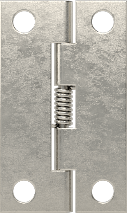 Yaylı Menteşe, Delikli, Kendinden Kapanan, 304 Paslanmaz Çelik, 1-1/4" x 3/8" Kapı Kanadı