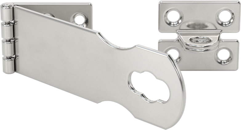 Asma Kilitli Mandal, 3-9/16" x 1-1/16" x 1/16" Kollu, 304 Paslanmaz Çelik — Vida Takma, 3 9⁄16", 304 Stainless Steel, Stainless Steel