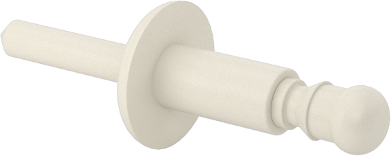 Plastik Pop Perçinler, Naylon Mandrelli, 0.157" Çap, 0.02"-0.197" Kalınlık